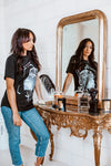T-shirt femme en jersey de coton à motif imprimé (Face ID)