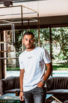 T-shirt homme en jersey de coton à motif imprimé (BLANC)