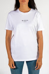 T-shirt femme en jersey de coton à motif imprimé (BLANC)