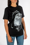 T-shirt femme en jersey de coton à motif imprimé (Face ID)