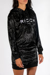 Robe en velours à logo brodé